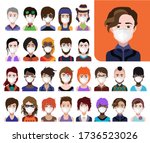 people wearing a medical mask... | Shutterstock .eps vector #1736523026