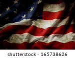 Closeup Of Grunge American Flag