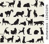 seamless background with cats | Shutterstock .eps vector #112421696