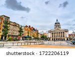 Old Market Square with City Council House in Nottingham, England