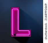Neon light tube letter l