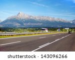 A view of The Tatra Mountains (Krivan) and Highway in summer, Slovakia.