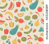seamless pattern with fruits... | Shutterstock .eps vector #443108089