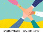 concept of team work. friends... | Shutterstock .eps vector #1276818349