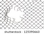 Hole In The Wire Mesh Fence At...