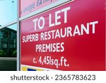 Small photo of Sign "To Let: superb restaurant premises"