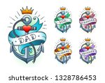 set of classic tattoo anchor... | Shutterstock .eps vector #1328786453