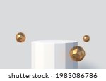 white podium   faceted column... | Shutterstock .eps vector #1983086786