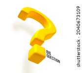 3d yellow question mark... | Shutterstock .eps vector #2040673109