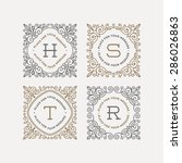 set of monogram logo template... | Shutterstock .eps vector #286026863