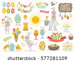 Set Of Cute Easter Cartoon...