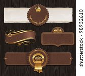 Vector Set Of Leather   Golden...