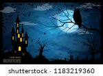 halloween scary night vector... | Shutterstock .eps vector #1183219360
