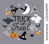 halloween greeting card  poster ... | Shutterstock .eps vector #1204318999