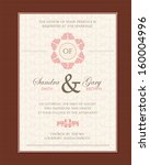 vintage wedding invitation card.... | Shutterstock .eps vector #160004996
