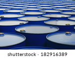 Metal Barrels Of Blue Color