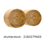 Small photo of two dryround bale isolated on white background
