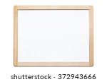 Magnetic whiteboard isolated on white background with wooden frame