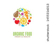 organic food logo vector... | Shutterstock .eps vector #1455316013