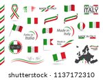 big set of italian ribbons ... | Shutterstock .eps vector #1137172310