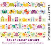 Cute Borders With Baby Icons...