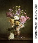 Still Life With Dahlias In A...