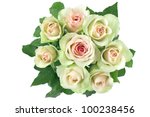 Bouquet Of Roses On White...