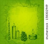 green tints vector card.... | Shutterstock .eps vector #158302949
