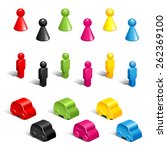 set of color plastic gaming... | Shutterstock .eps vector #262369100