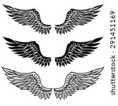 set of fantasy stylized wings... | Shutterstock .eps vector #291451169