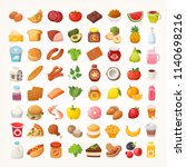 big number of foods from... | Shutterstock .eps vector #1140698216