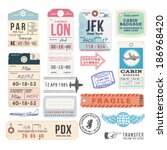 vintage luggage tags | Shutterstock .eps vector #186968420