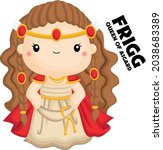 a vector of frigg from norse... | Shutterstock .eps vector #2038683389