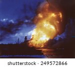 USS Arizona explodes at Pearl Harbor after Japanese attack, Dec. 7, 1941.