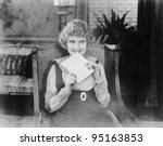 Excited Woman With Letter