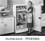 Woman With Open Refrigerator