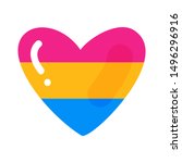 pansexual heart isolated on... | Shutterstock .eps vector #1496296916