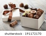 assorted chocolates confectionery in their gift box