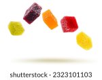 Assorted jelly candies floating ...