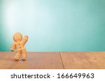 Gingerbread Man conceptual photo for Christmas card background