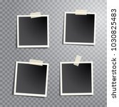 four blank instant photos... | Shutterstock .eps vector #1030825483