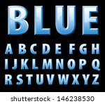 vector alphabet in shiny blue... | Shutterstock .eps vector #146238530