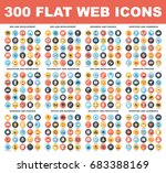 300 flat web icons   seo and... | Shutterstock .eps vector #683388169