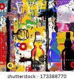abstract drinking collage | Shutterstock . vector #173388770
