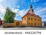 Old Rauma town hall - the only stone building among hundreds of wooden houses. Rauma is one of the oldest harbours in Finland, situated on the Gulf of Botnia. Finland