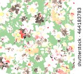 watercolor floral seamless... | Shutterstock . vector #464183783