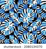 tropical checkered fashionable  ... | Shutterstock .eps vector #2080134370