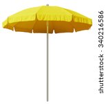 Yellow Beach Umbrella Isolated...