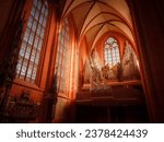 Small photo of Frankfurt am Main, Germany - May 5, 2023: View of Frankfurt Cathedral (Frankfurter Dom), Imperial Cathedral of Saint Bartholomew, Roman Catholic church in center of Frankfurt, Germany.