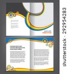 vector empty bi fold brochure... | Shutterstock .eps vector #292954283